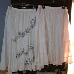 Metro Wear White Skirts with Embroidery